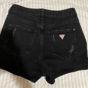 Guess black denim shorts